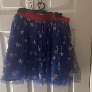 Cat & Jack Blue Skirt with Star Design and Red Waistband